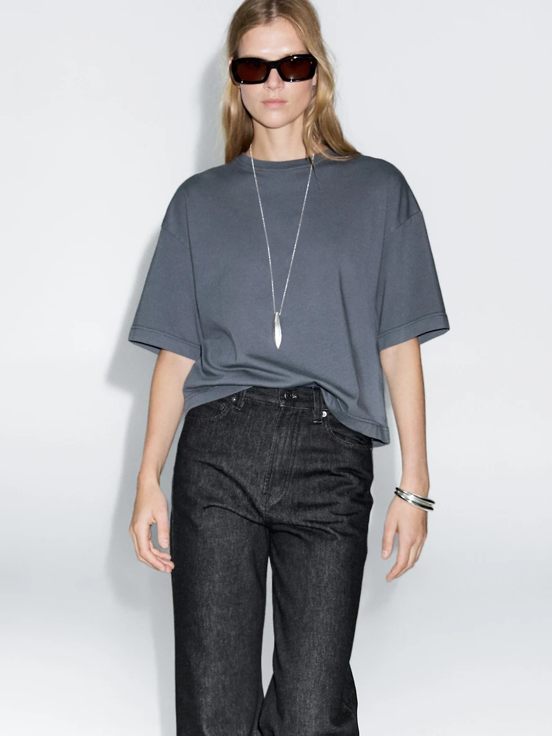 Jean large taille haute