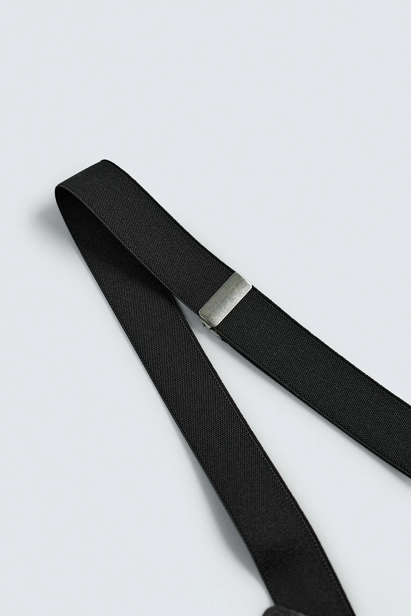 LEATHER APPLIQUÉ SUSPENDERS