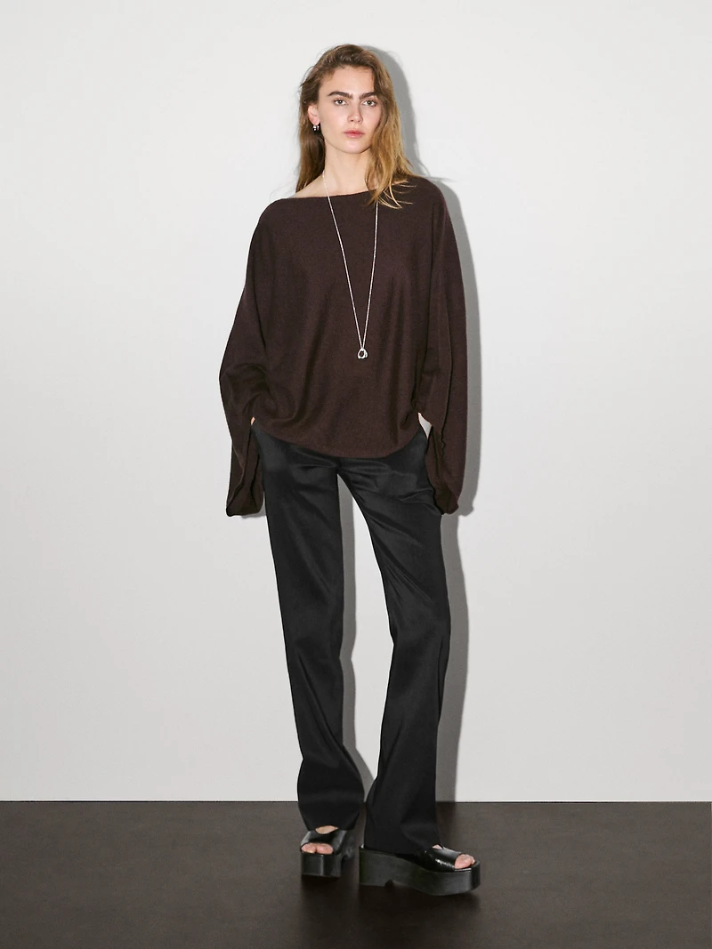 100% cashmere short knit cape