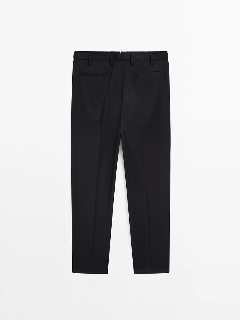 Pantalon habillé en laine mélangée