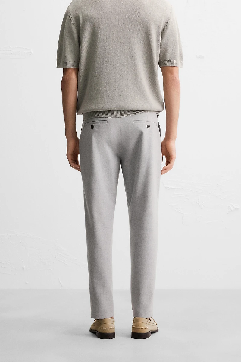 TEXTURED STRETCH PANTS