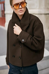 DOUBLE-BREASTED SHORT COAT