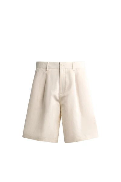 WIDE FIT PLEATED SHORTS