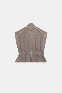 Z1975 HIGH-COLLAR DENIM VEST