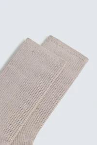 CHAUSSETTES CÔTELÉES EN MÉLANGE DE COTON