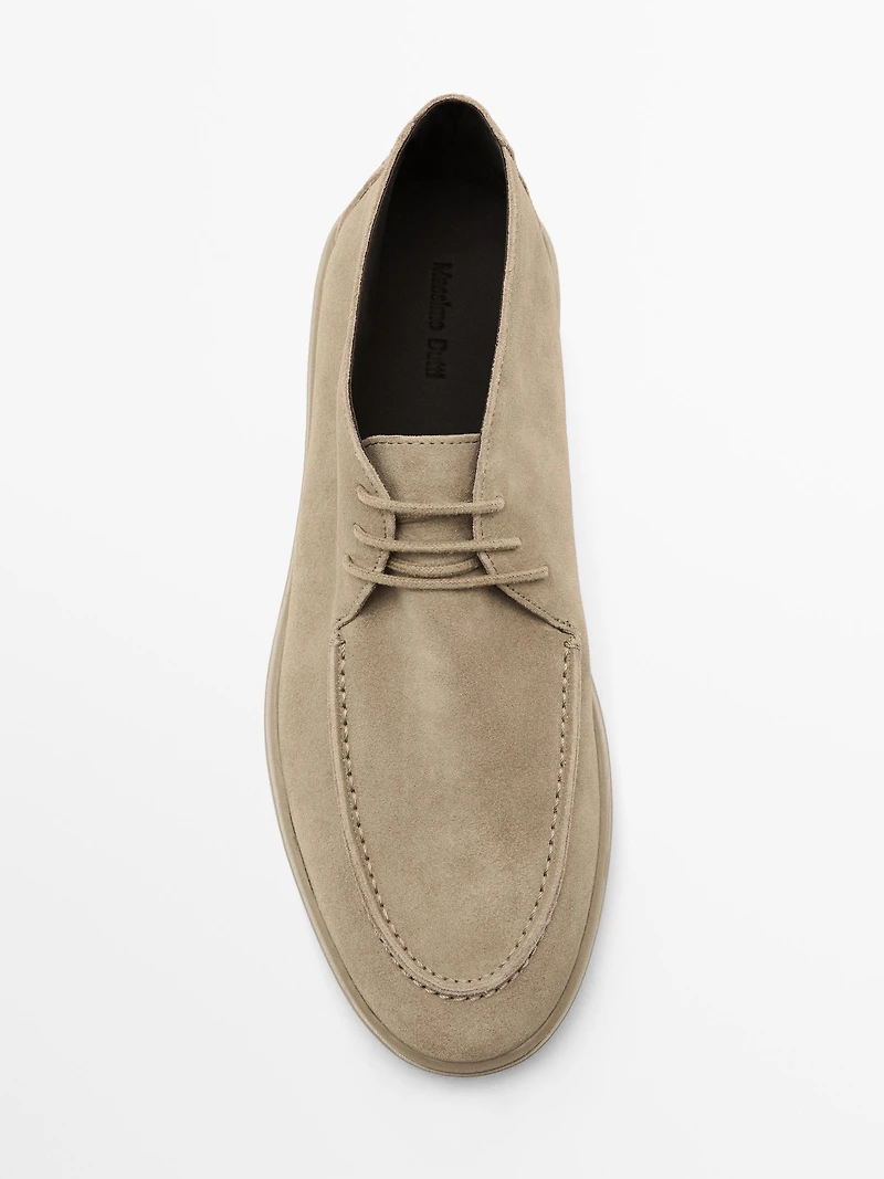 Soft split leather boot-style shoes