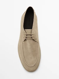Soft split leather boot-style shoes