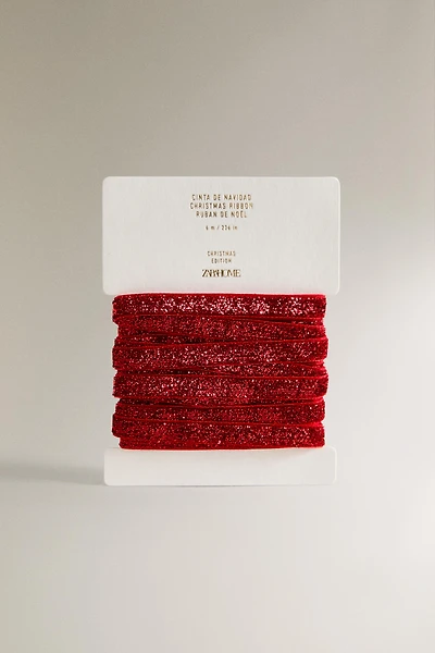 METALLIC THREAD CHRISTMAS GIFT RIBBON