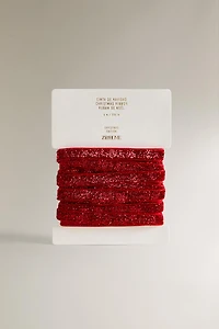 METALLIC THREAD CHRISTMAS GIFT RIBBON