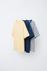 THREE-PACK OF BASIC AND STRIPED T-SHIRTS