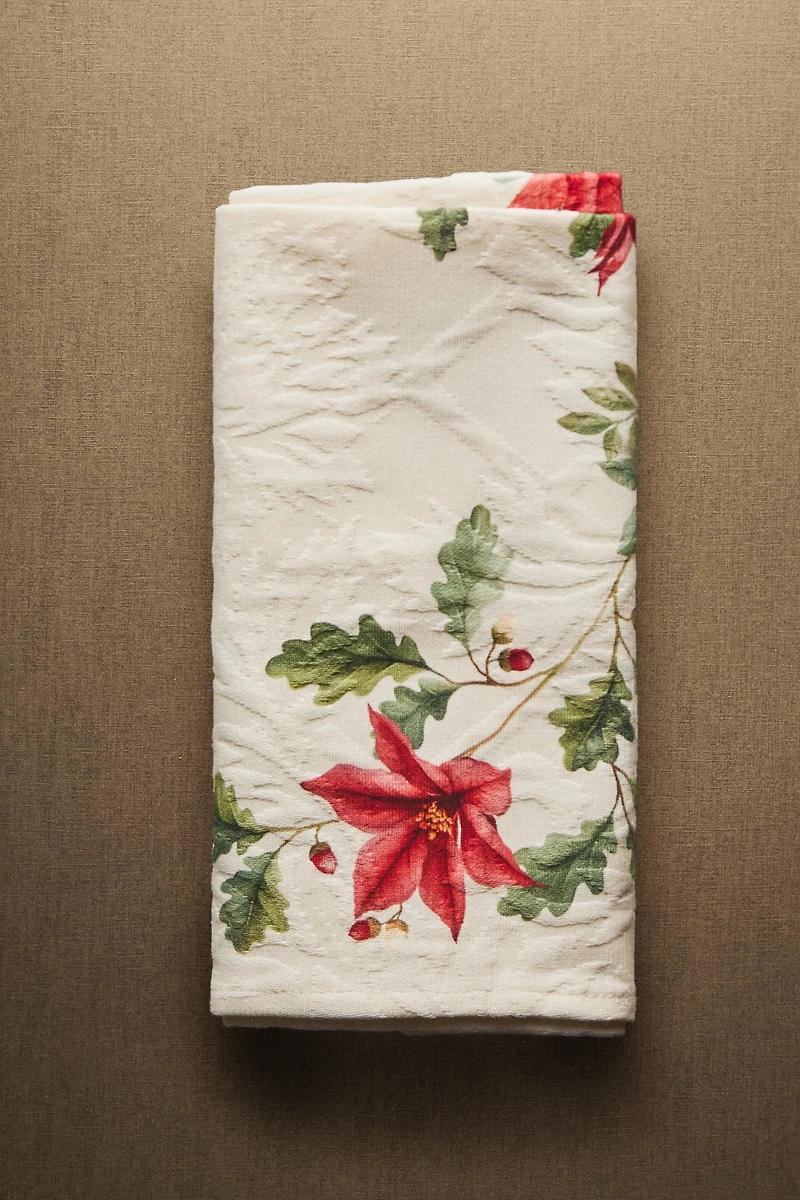 SET OF CHRISTMAS FLORAL JACQUARD NAPKINS (SET OF 2)