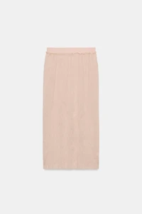 WRINKLED EFFECT KNIT MIDI SKIRT