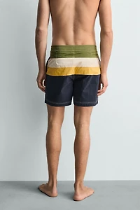MAILLOT DE BAIN LONG À BANDES