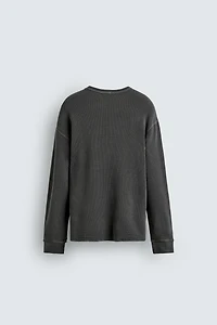 WASHED WAFFLE KNIT T-SHIRT