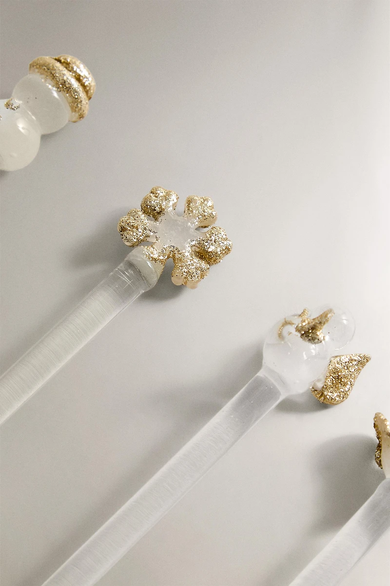 LOT DE PETITES CUILLÈRES EN VERRE BRILLANT NOËL (LOT DE 6)