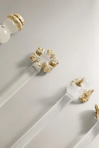 LOT DE PETITES CUILLÈRES EN VERRE BRILLANT NOËL (LOT DE 6)