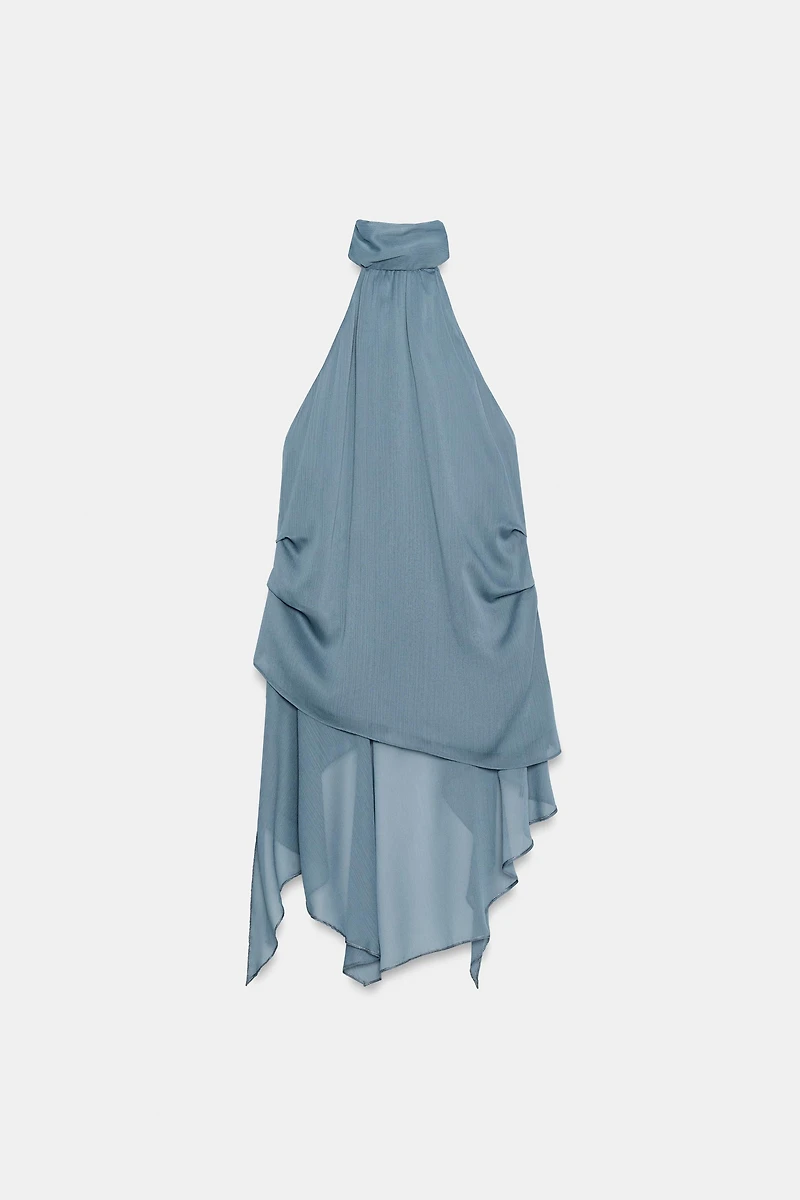 ZW COLLECTION ASYMMETRIC HALTER TOP