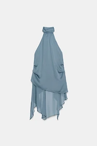 ZW COLLECTION ASYMMETRIC HALTER TOP