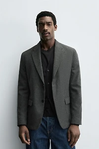 HOUNDSTOOTH TEXTURED BLAZER
