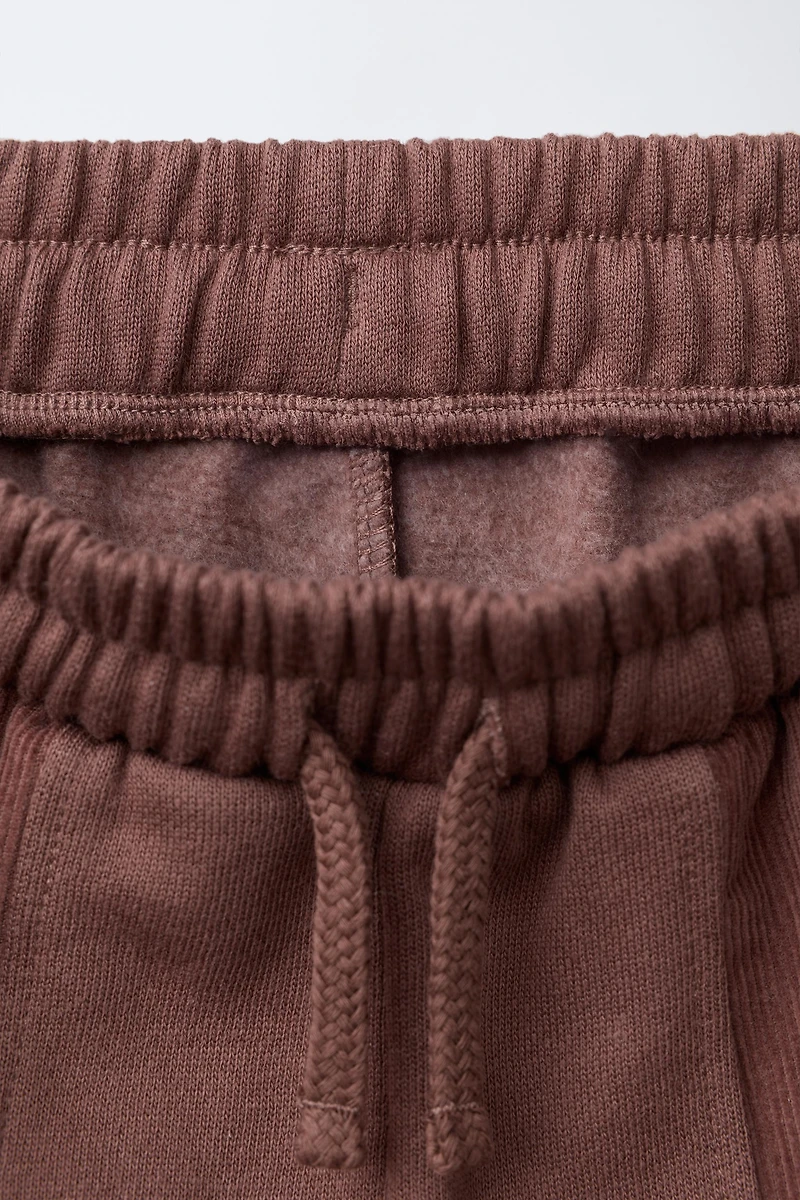 PANTALON EN MOLLETON ET VELOURS CÔTELÉ
