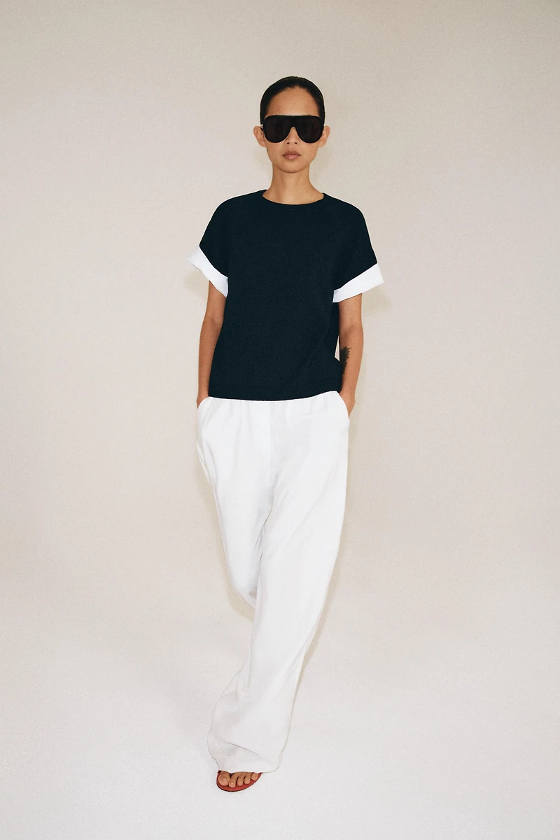 CONTRAST CUFF KNIT JUMPER