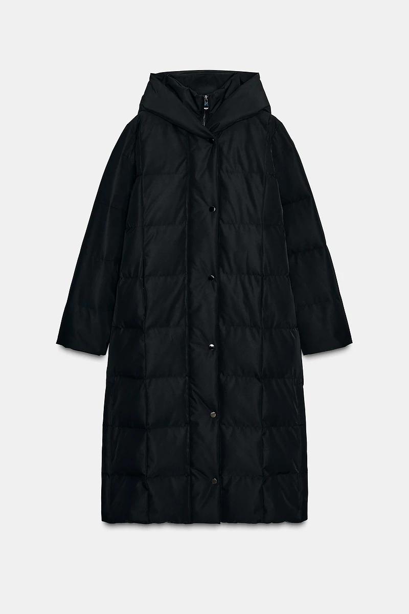 DOUDOUNE LONGUE À CAPUCHE DÉPERLANTE COUPE-VENT