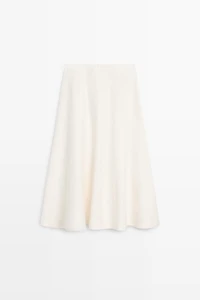 Jupe midi fluide 100 % lin