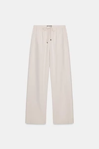 ELASTIC WAIST WIDE LEG PANTS