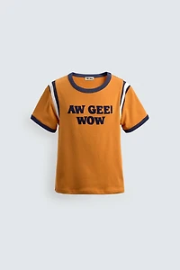 RIB T-SHIRT WITH CONTRAST TEXT HARRY LAMBERT FOR ZARA X DISNEY