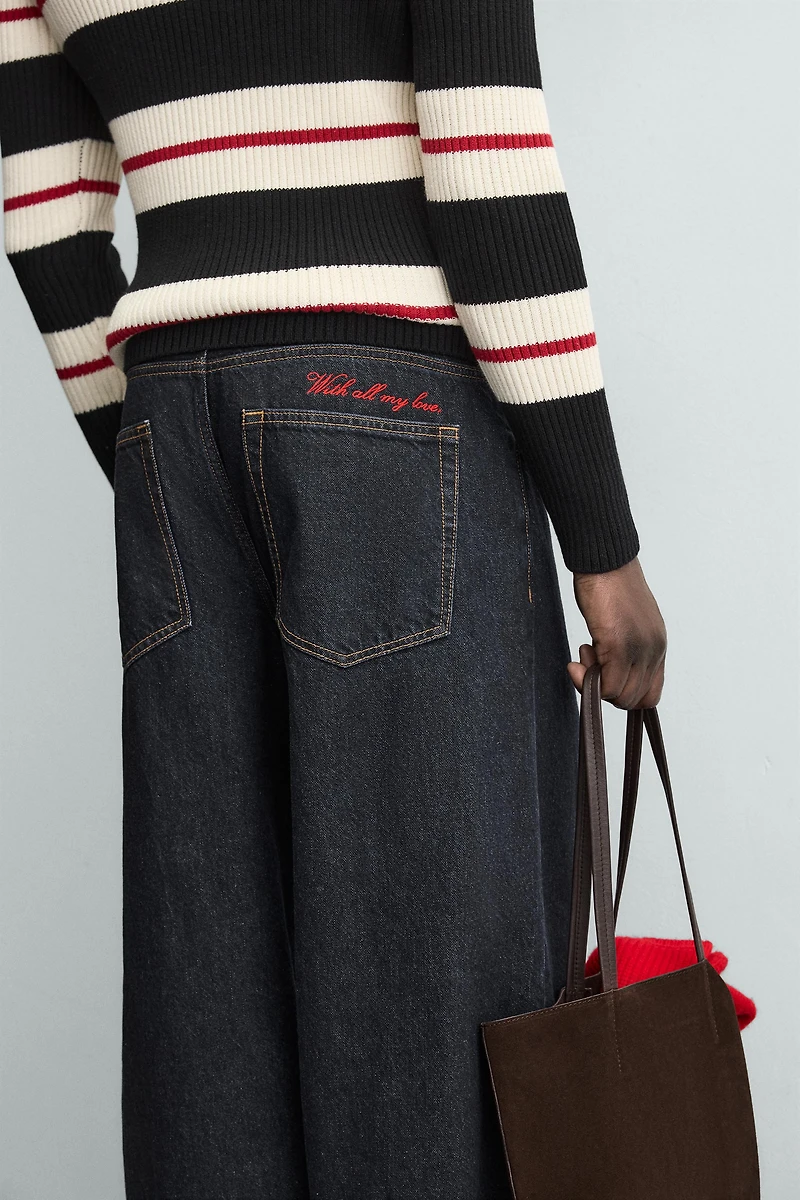 EMBROIDERED CUPID BALLOON FIT JEANS