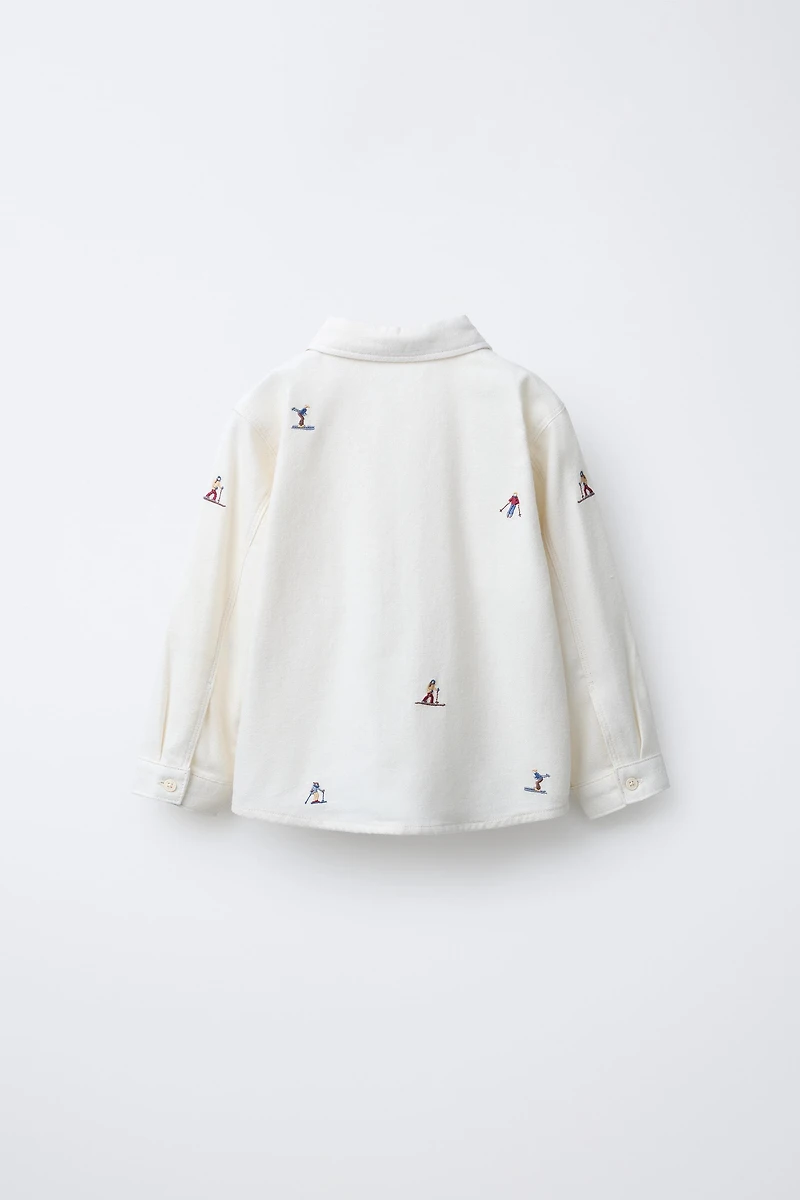 SOFT-TOUCH EMBROIDERED SKIERS SHIRT