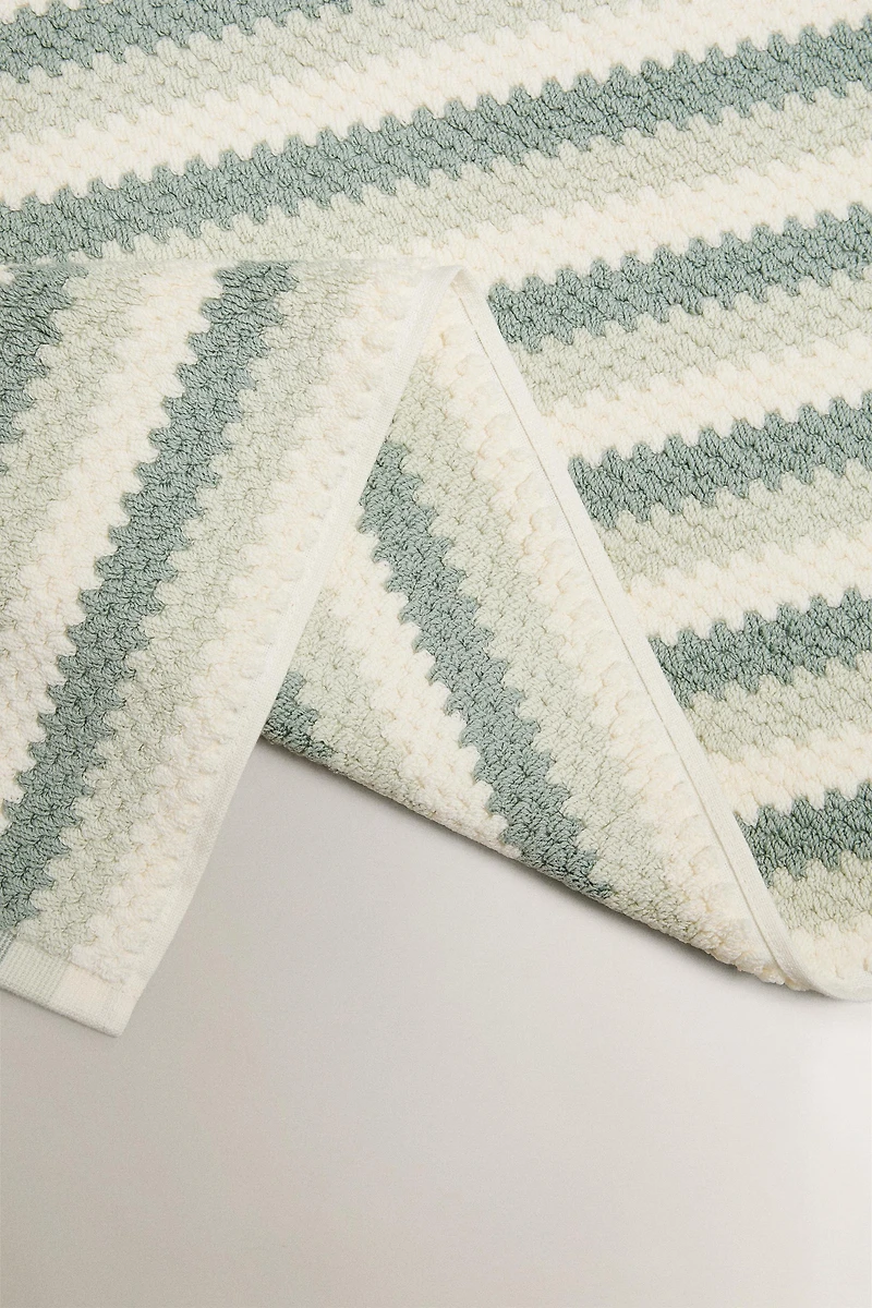 TAPIS DE BAIN JACQUARD GÉOMÉTRIQUE