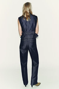 Z1975 STRAIGHT LEG MID-RISE CREASED JEANS
