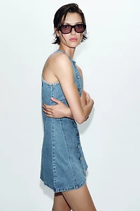 Z1975 MINI SEAMED DENIM DRESS