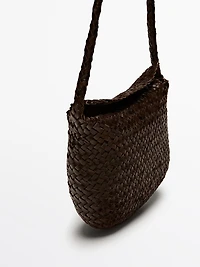 Braided nappa leather crossbody bag