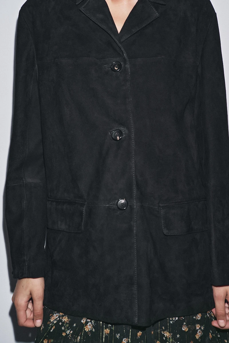 LIMITED EDITION ZW COLLECTION 100% SUEDE OVERSIZE BLAZER