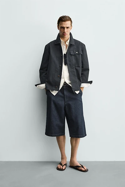 RELAXED FIT DENIM JORTS