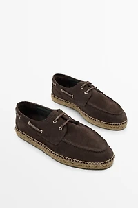 Jute sole deck shoes