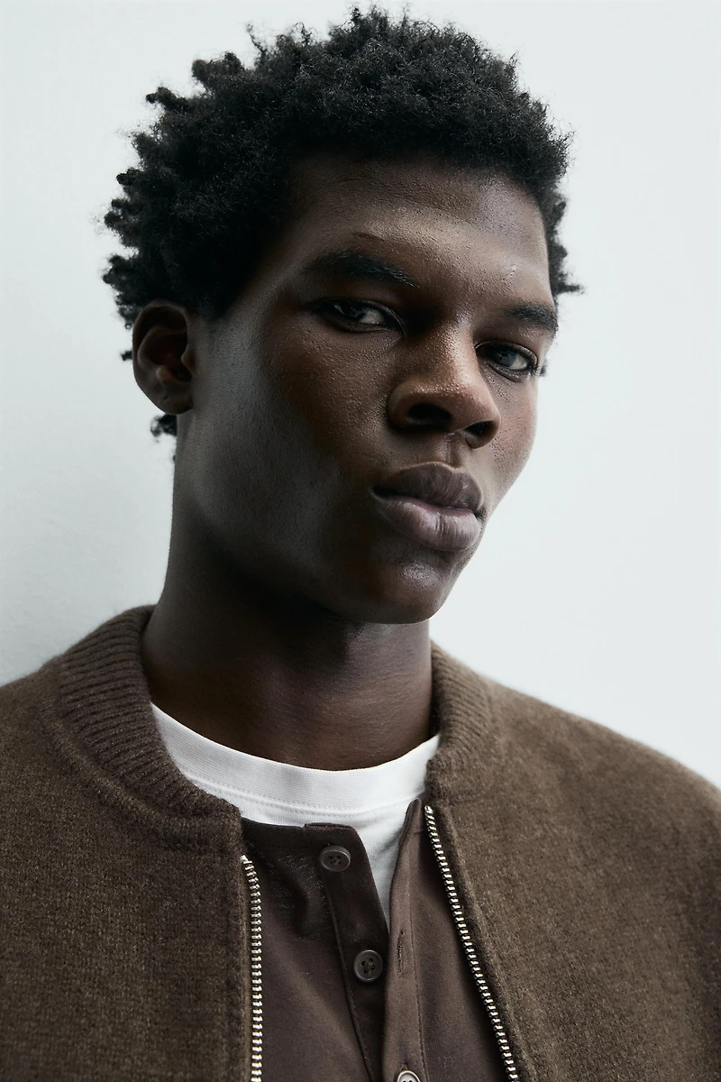 VESTE 100 % LAINE ZIPPÉE