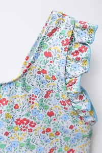 1-6 YEARS/ RUFFLED FLORAL SWIMSUIT