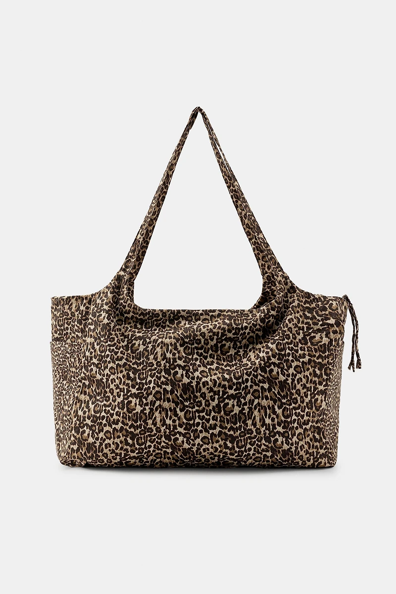 MAXI ANIMAL PRINT COTTON BAG