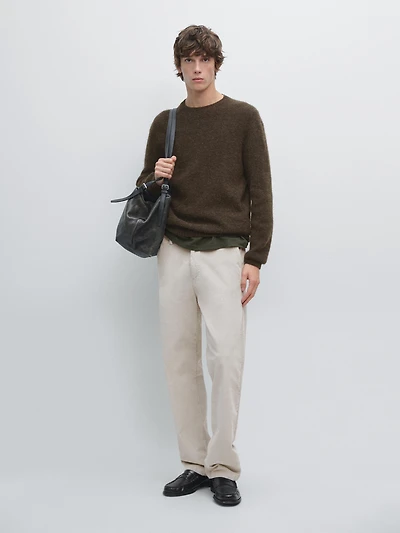 Relaxed fit corduroy denim-effect trousers