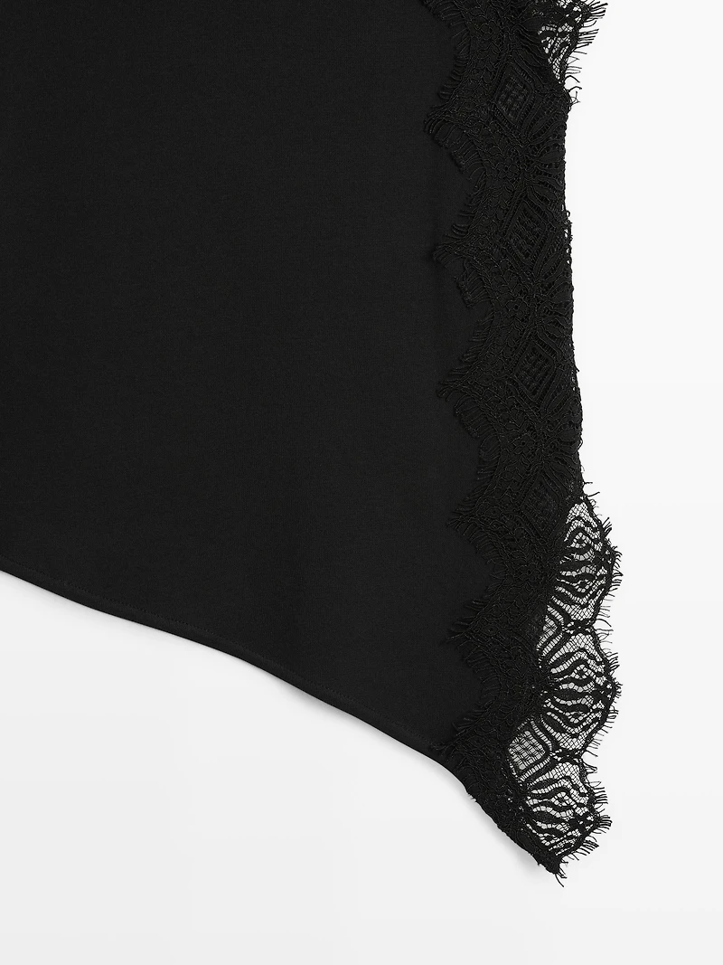Sleeveless top with lace detail