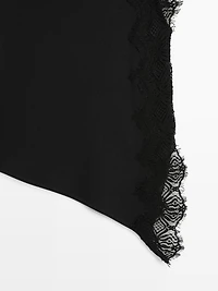 Sleeveless top with lace detail