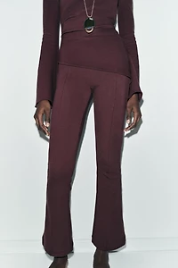 INTERLOCK FLARE PANTS WITH PINCH SEAMS