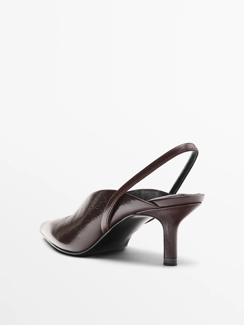 High-heel slingback shoes