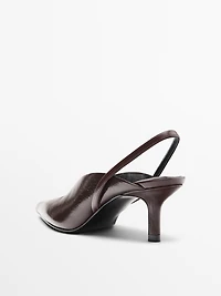 High-heel slingback shoes