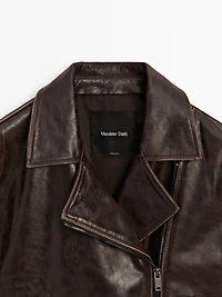 Nappa leather biker jacket