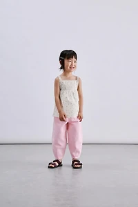 TWILL BAGGY PANTS WITH HEART POCKETS