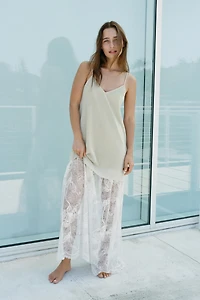 LACE COMBINATION KNIT DRESS